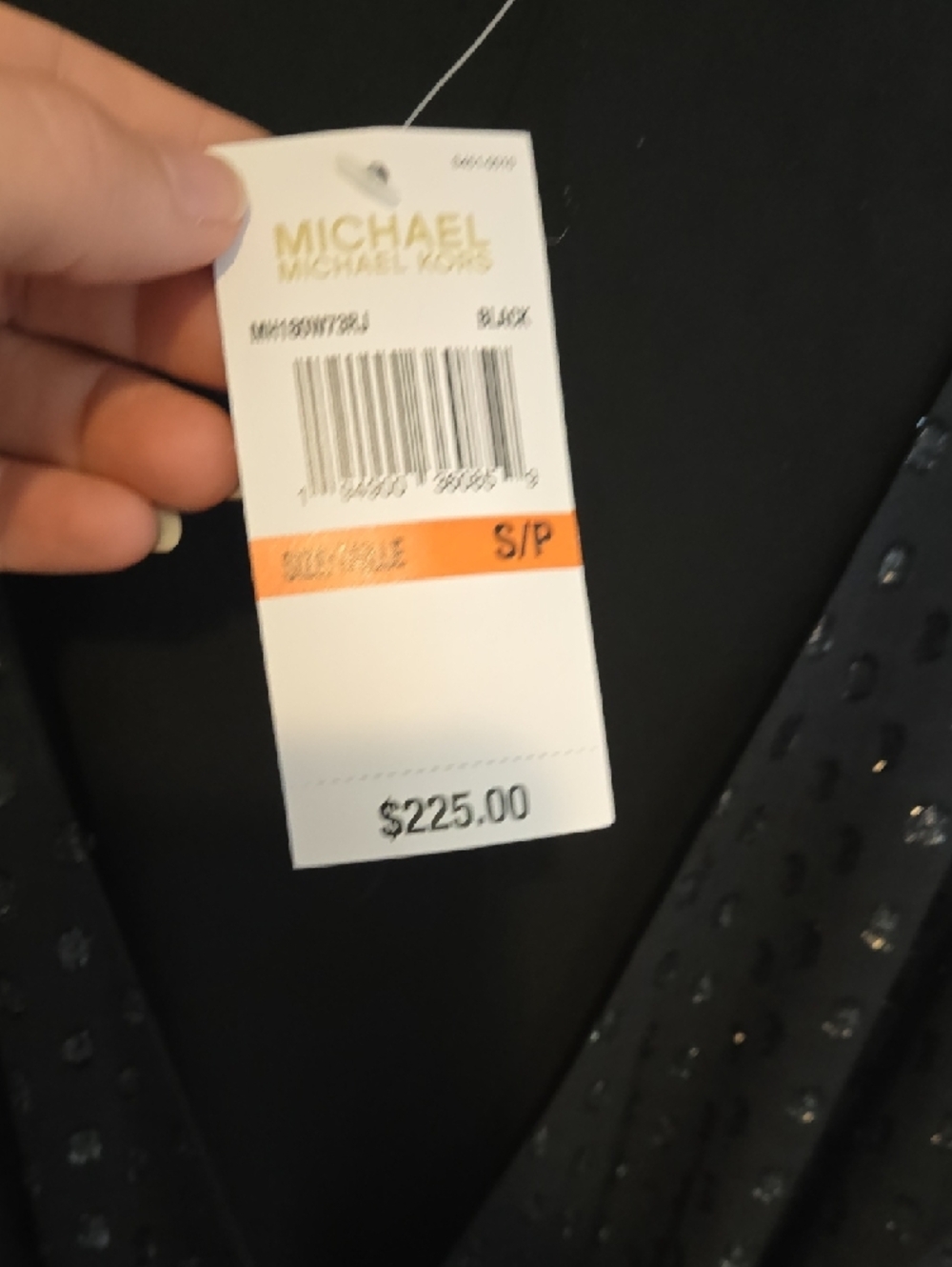 MICHAEL Michael Kors Black Long-Sleeve Dot-Texture Wrap Dress - Picture 4 of 11